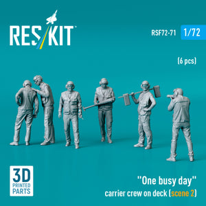 RESKIT RSF72-0071 "One busy day" carrier crew on deck (scene 2) (6 pcs) (3D Printed) 1/72