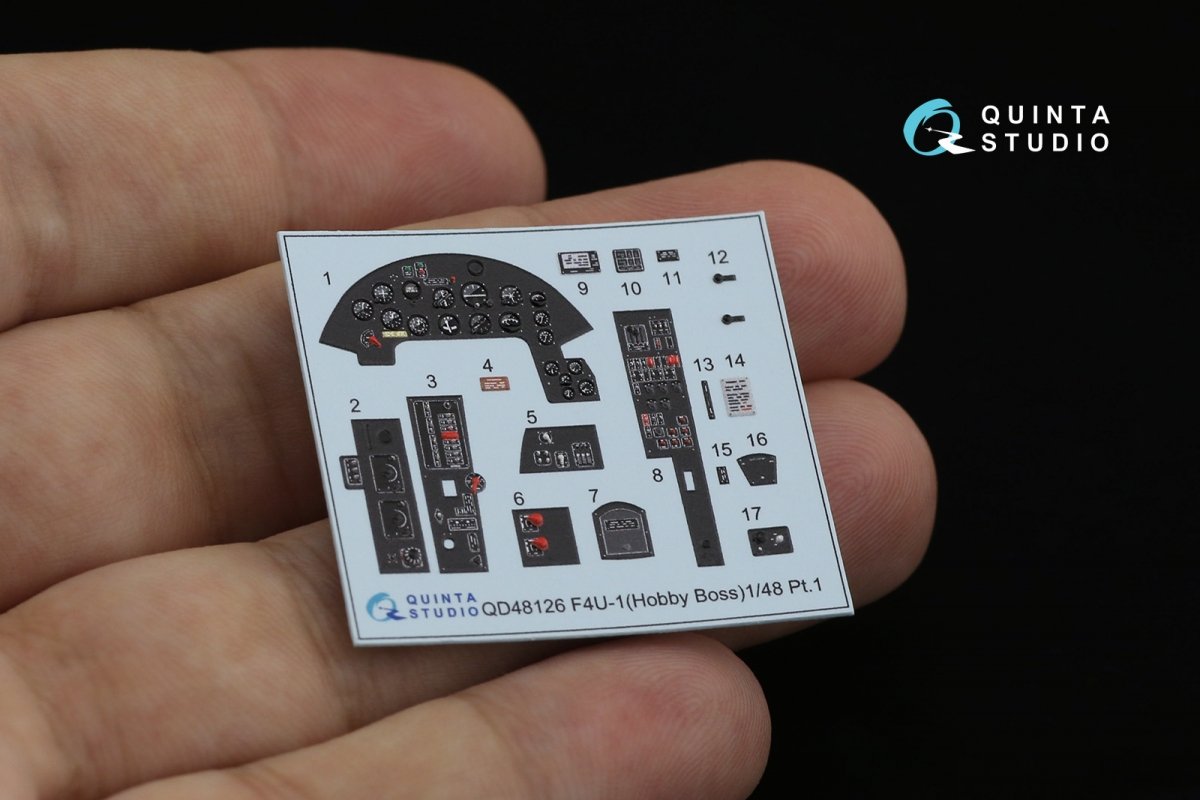 Quinta Studio QD48126 F4U-1 Corsair (Birdcage) 3D-Printed &amp;amp; colored Interior on decal paper (Hobby Boss) 1/48 – Bild 11