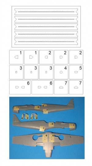Omask 80099 Avia S-199 Masks for Panels and Walkways (for Eduard) - Yellow masking tape 1/48