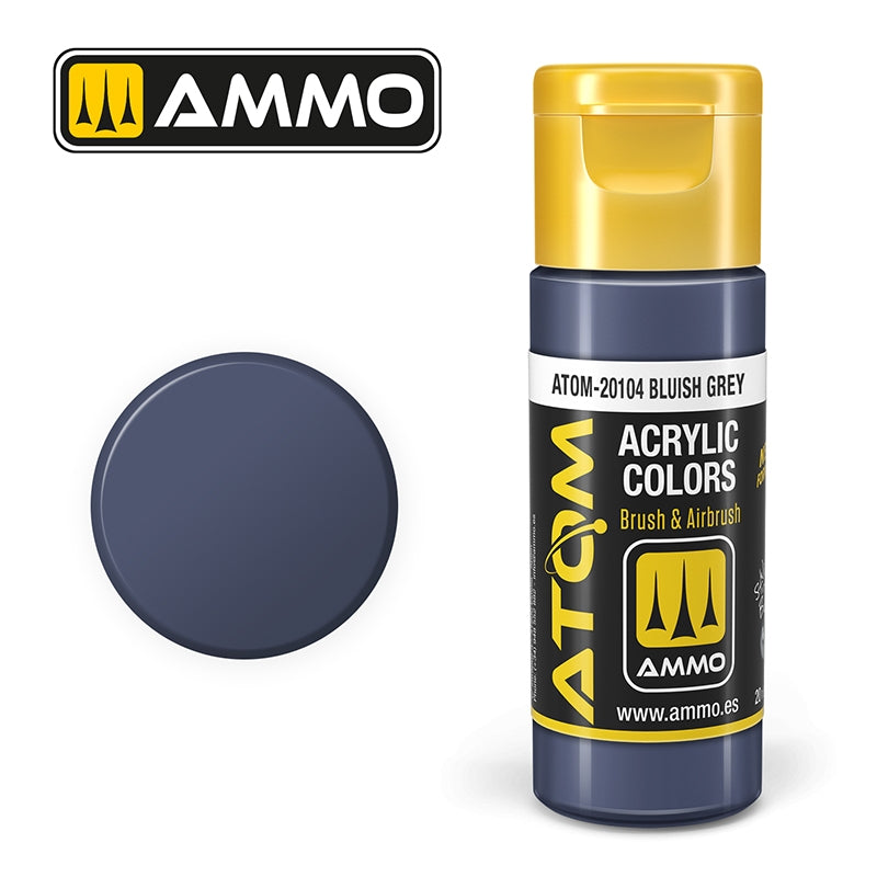 AMMO of Mig Jimenez 20104 ATOM COLOR Bluish Gray 20ml