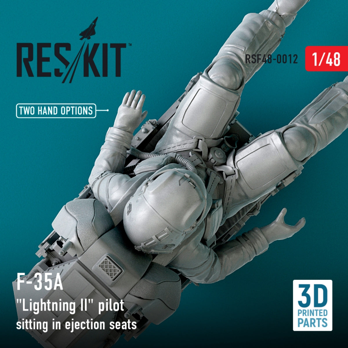 RESKIT RSF48-0012 F-35A &amp;quot;LIGHTNING II&amp;quot; PILOT SITTING IN LATE MODIFICATION EJECTION SEATS (TYPE 1) (3D PRINTED) 1/48 – obrázek 2