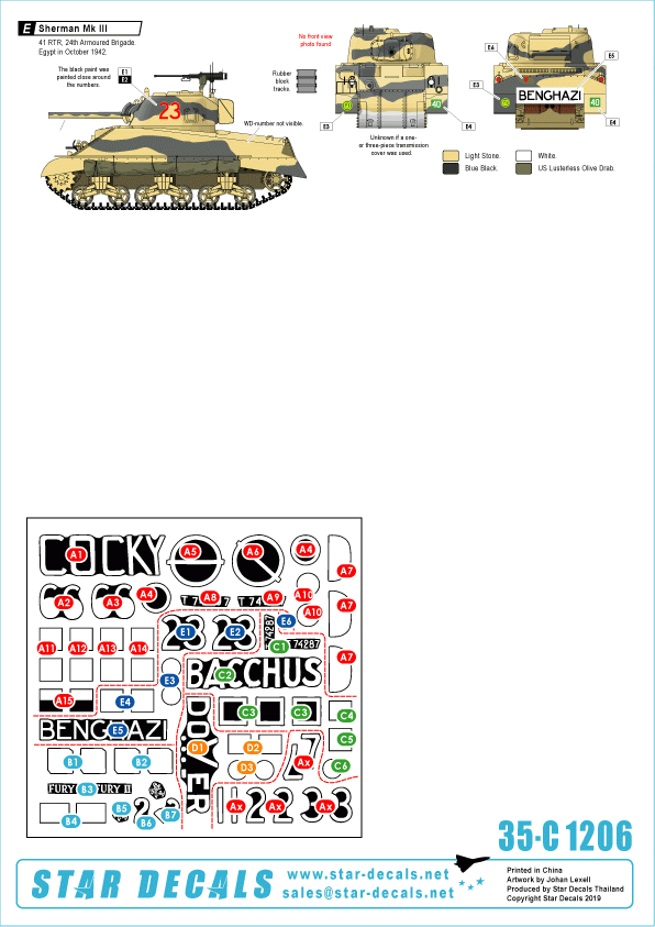 Star Decals 35-C1206 Sherman Mk III 1/35 – imagen 2