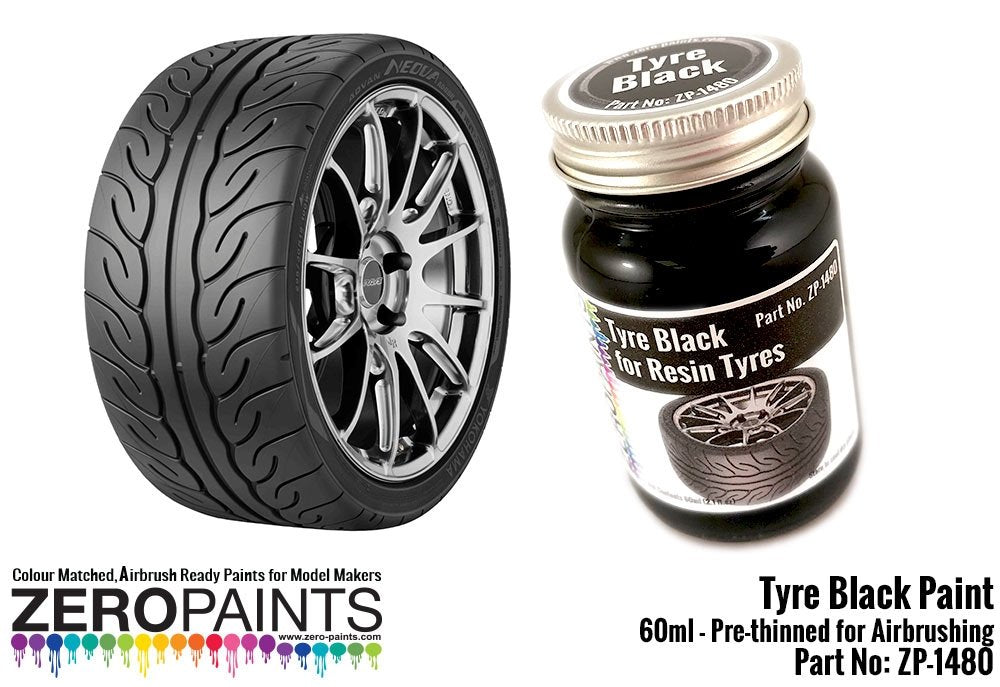 Zero Paints ZP-1480 Tire Black Paint 60ml