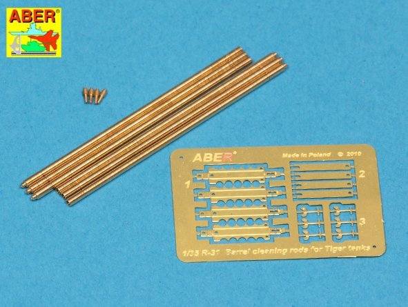 Tiges de nettoyage de canon Aber R-32 pour King Tiger (1/35)
