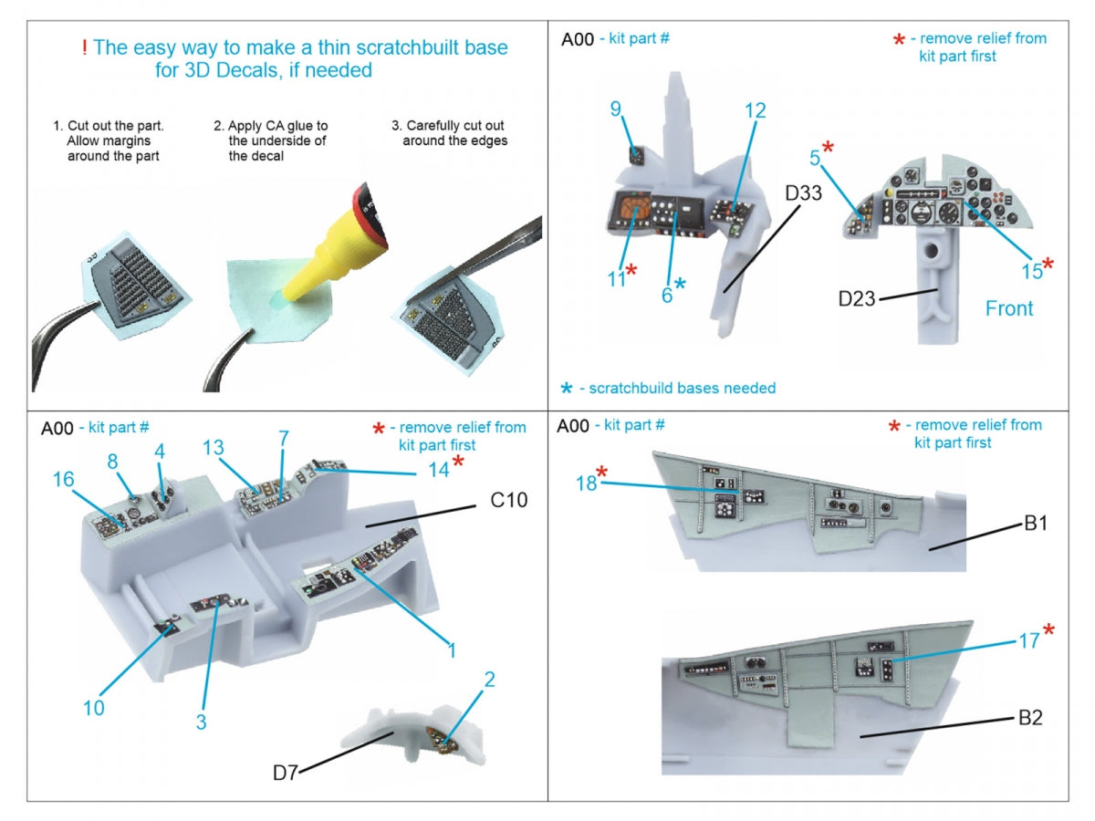 Quinta Studio QDS-72172 Blackburn Buccanneer S.2B Early 3D-Printed &amp;amp; colored Interior on decal paper (Airfix) (small version) 1/72 – immagine 3