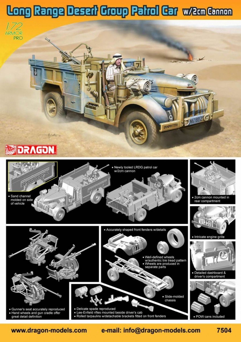 Dragon 7504 Long Range Desert Group Patrol Car with 2cm Cannon 1/72 – image 2