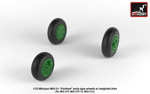 Armory Models AW32009 Mikoyan MiG-21 Fishbed wheels w/ weighted tires, early 1/32 – obrázek 3