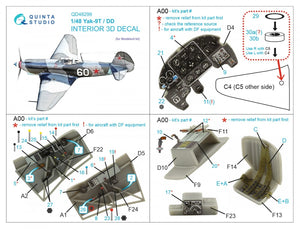 Quinta Studio QD48299 Yak-9T/DD 3D-Printed &amp;amp; colored Interior on decal paper (Modelsvit) 1/48 – image 6