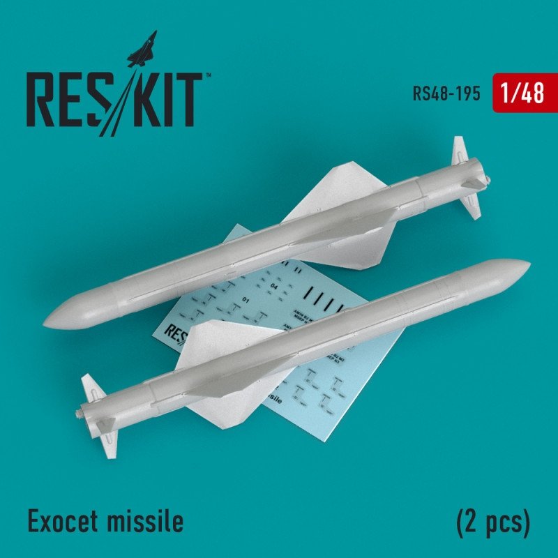 RESKIT RS48-0195 Exocet missile (2 PCS) 1/48