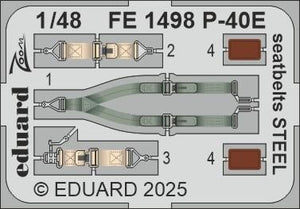 Eduard FE1498 P-40E seatbelts STEEL Eduard 1/48