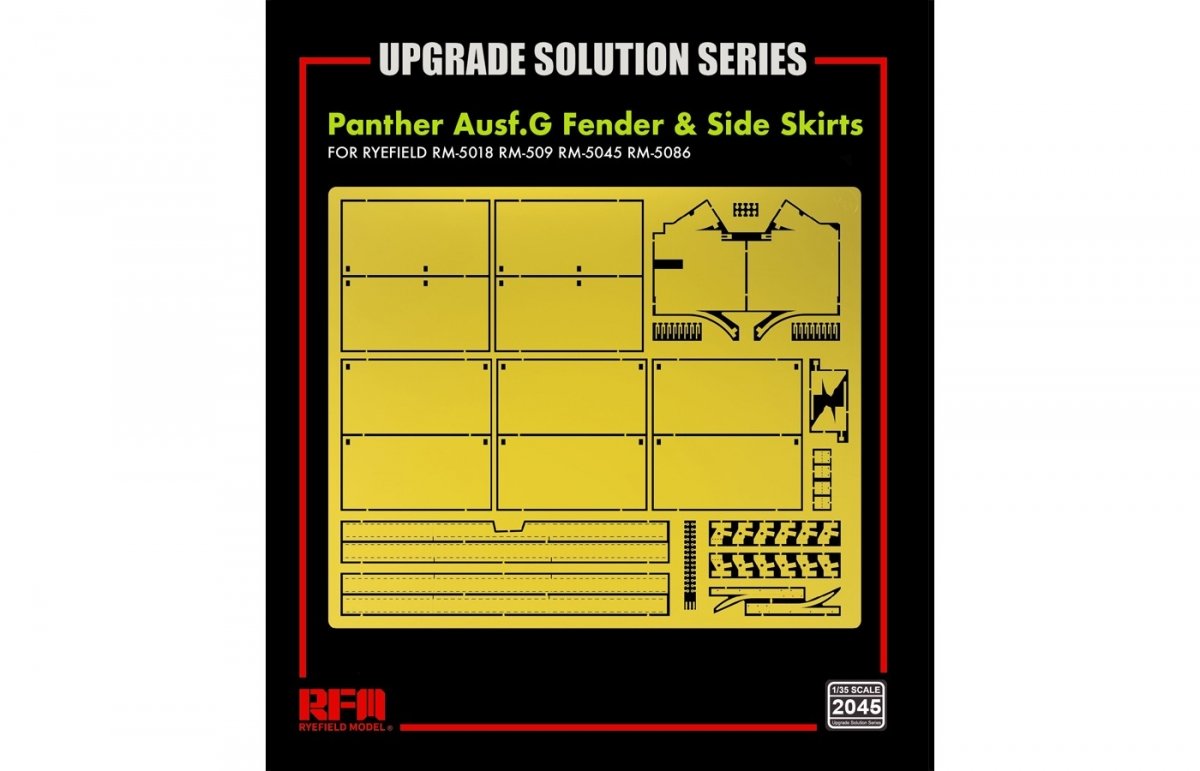Rye Field Model 2045 Panther Ausf.G Fender &amp;amp; Side Skirt - Upgrade Solution 1/35 – image 2