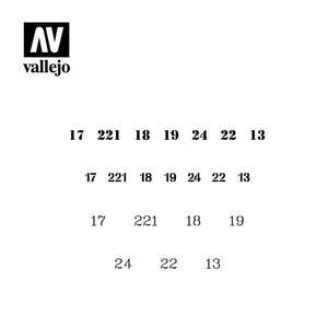 Vallejo ST-AFV003 Soviet Numbers WWII Stencil 1/35 – zdjęcie 2