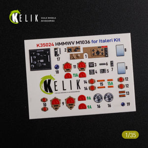 KELIK K35024 HUMVEE HMMWV M1036 with TOW Desert version Interior 3D Decal for Italeri kit 1/35 – image 2