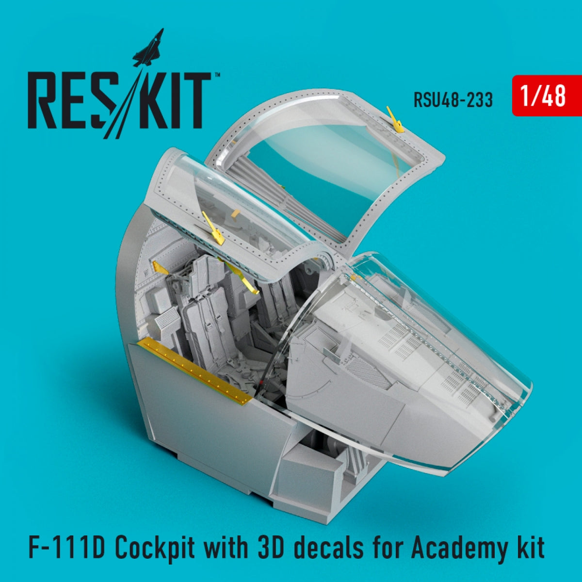 RESKIT RSU48-0233 COCKPIT F-111D AVEC DÉCALCOMANIES 3D POUR MAQUETTE ACADEMY 1/48