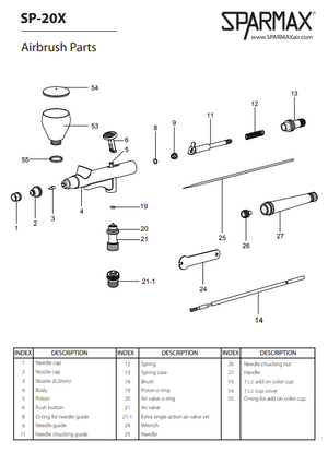 Sparmax SP-20X Airbrush - Nozzle 0.2 mm – image 2