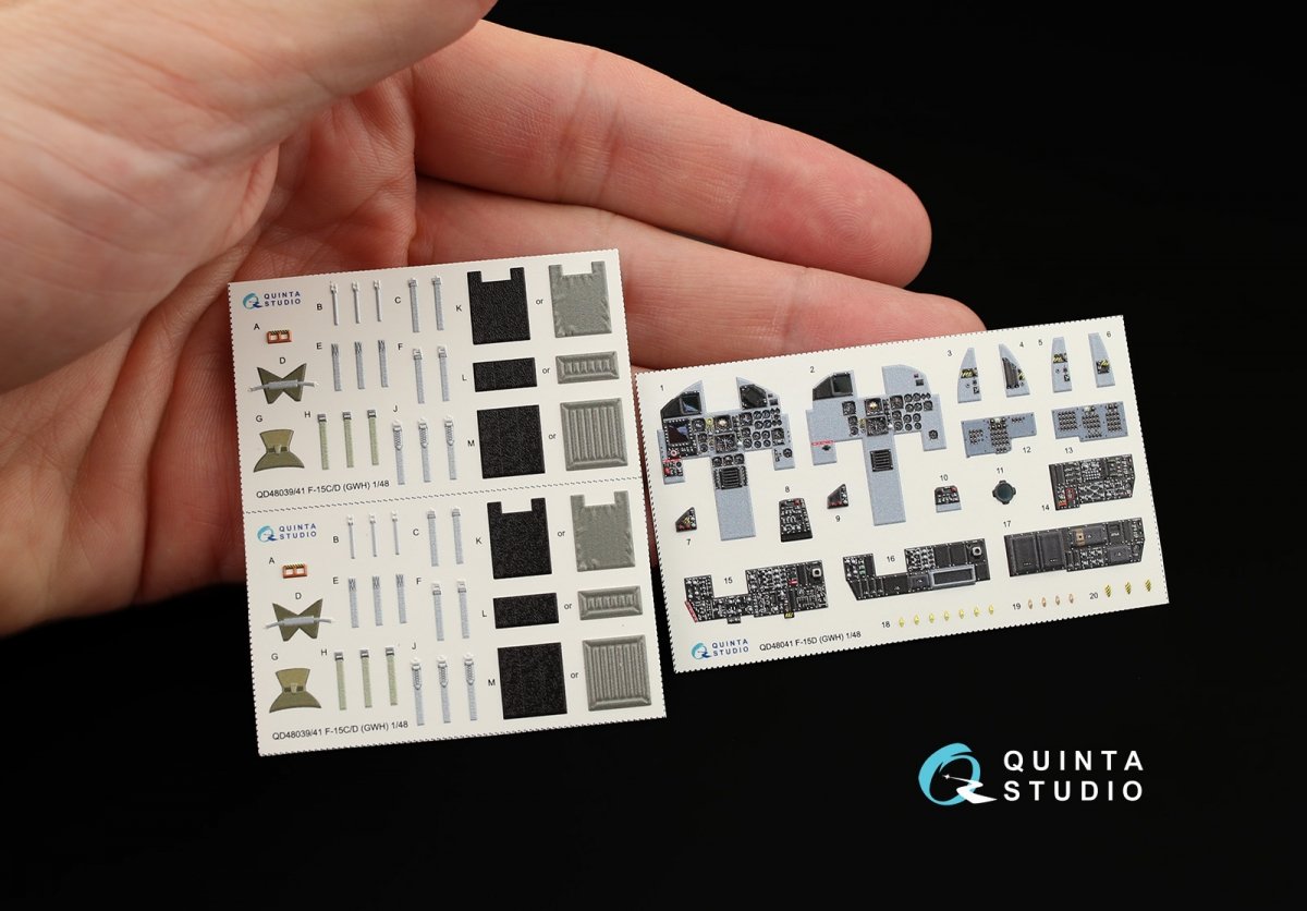 Quinta Studio QD48041 F-15D 3D-Printed &amp;amp; colored Interior on decal paper (for GWH kit) 1/48 – image 8
