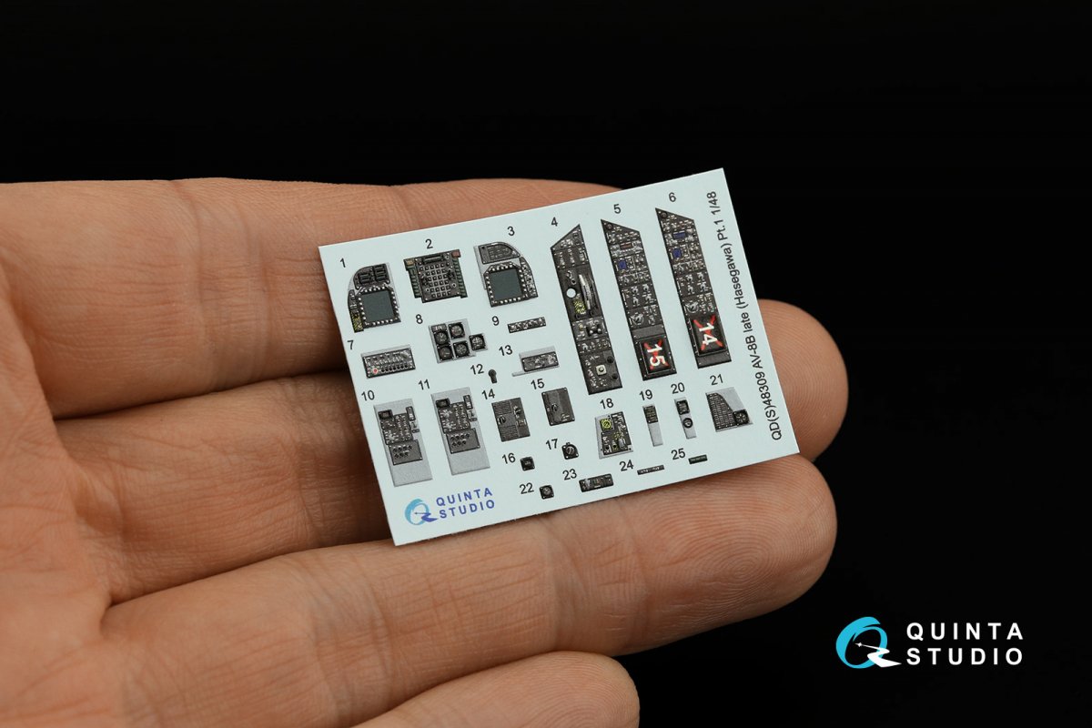 Quinta Studio QDS-48309 AV-8B Late 3D-Printed &amp;amp; colored Interior on decal paper (Hasegawa) (Small version) 1/48 – Bild 5