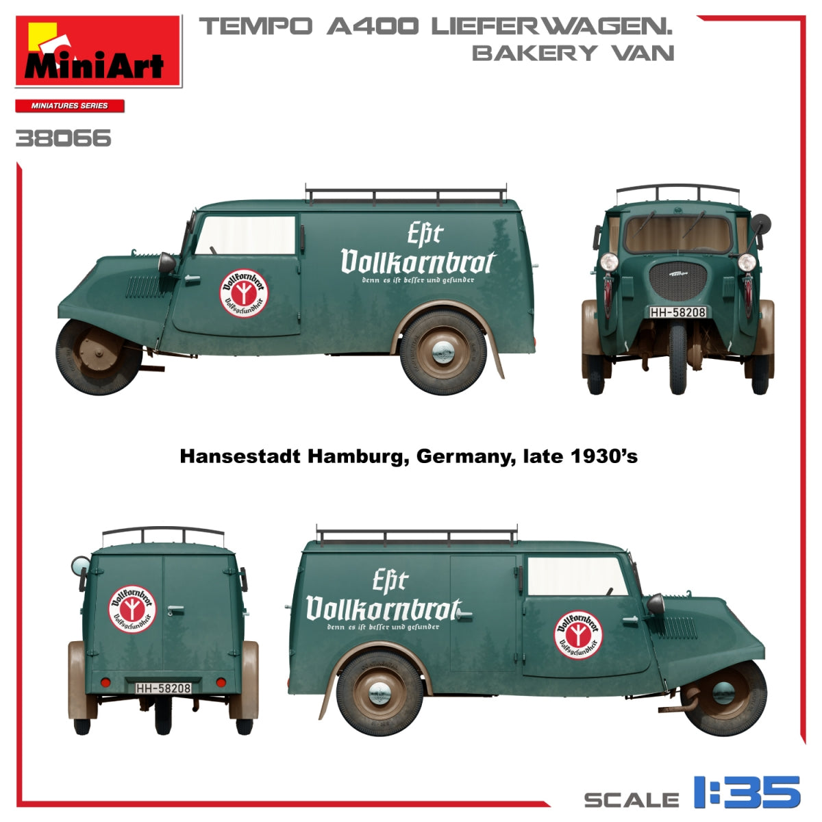 MiniArt 38066 TEMPO A400 LIEFERWAGEN. BAKERY VAN 1/35 – image 3