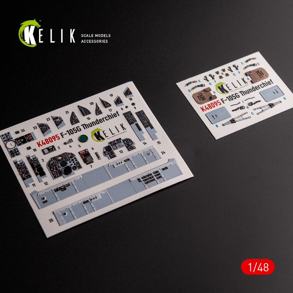 KELIK K48095 F-105G Thunderchief - interior 3D decals for HobbyBoss kit 1/48