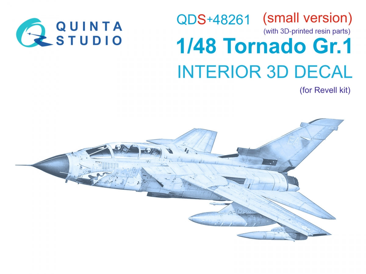 Quinta Studio QDS+48261 Tornado GR.1 3D-Printed colored Interior on decal paper (Revell) (small version) (with 3D-printed resin parts) 1/48