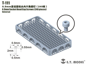 ET Model T-111 0.9mm Socket Head Cap Screws 240 pieces