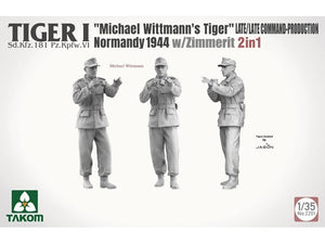 Takom 2201 Tiger I Late Production w/zimmerit Normandy 1944 Sd.Kfz. 181 Pz.Kpfw. VI Ausf. E &amp;quot;Michael Wittmann&amp;#39;s Tiger&amp;quot;(Late/Late Command) 1/35 – Bild 4