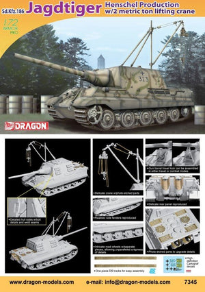 Dragon 7345 Jagdtiger /Henschel w. Crane 1/72 – obrázek 2