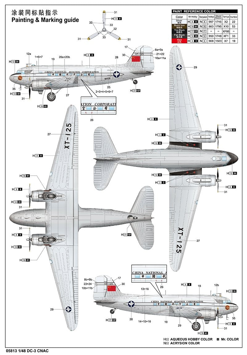 Trumpeter 05813 DC-3 CNAC 1/48 – zdjęcie 2