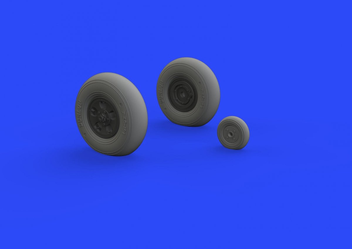 Eduard 632127 Spitfire Mk. IX wheels 5spoke w/ smooth tire TAMIYA 1/32 – Bild 2