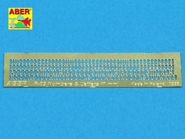 Aber R-03 Numbers and letters (1.0mm)