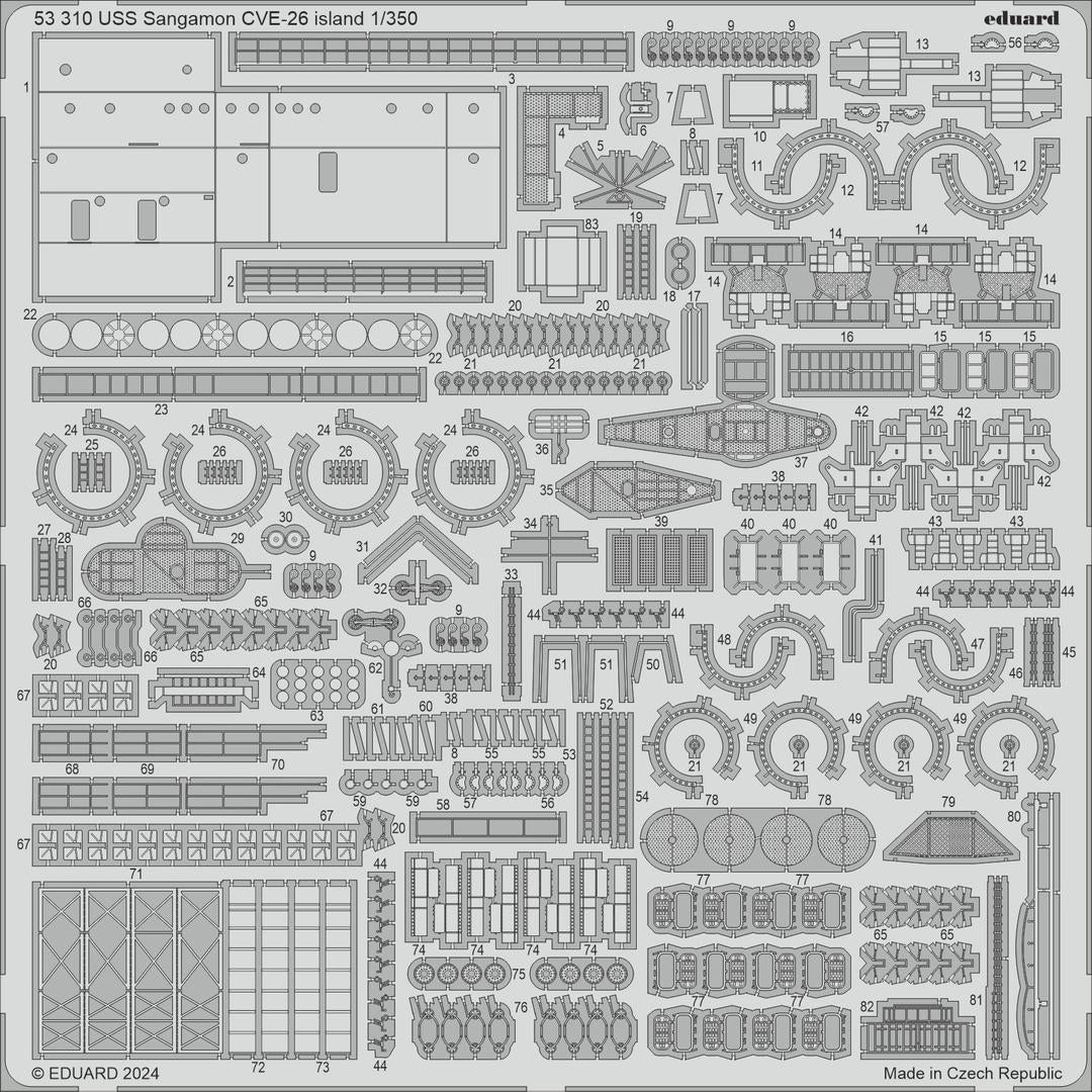 Eduard BIG5373 USS Sangamon CVE-26 TRUMPETER 1/350 – obrázek 4