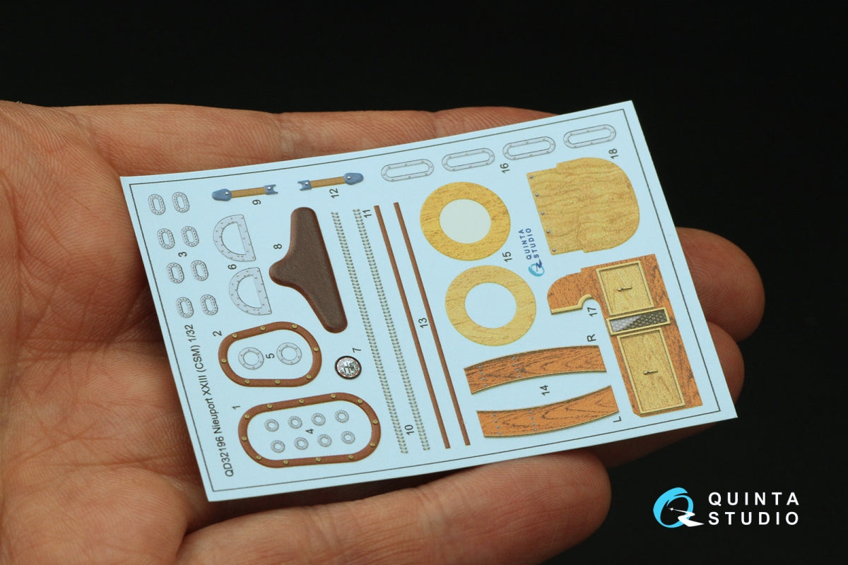 Quinta Studio QD32196 Nieuport XXIII 3D-Printed colored Interior on decal paper (CSM) 1/32 – imagen 2