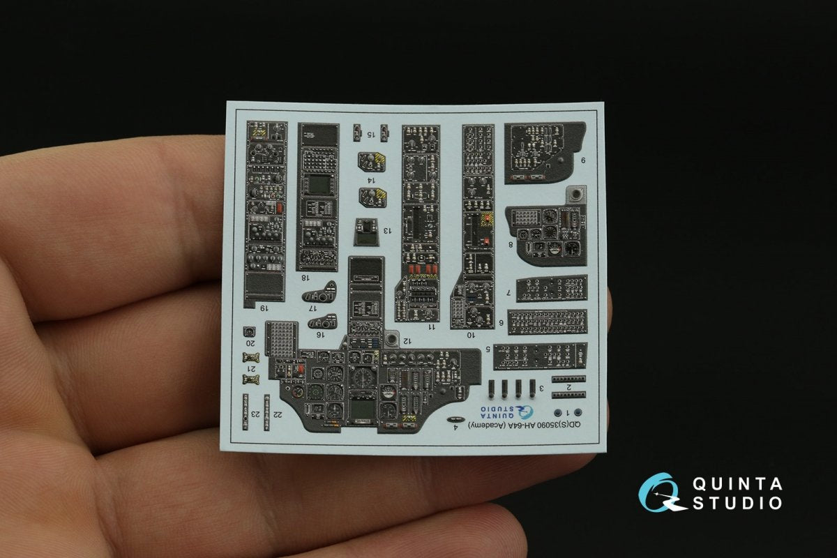 Quinta Studio QDS-35090 AH-64A 3D-Printed &amp;amp; colored Interior on decal paper (Academy) (Small version) 1/35 – Bild 9