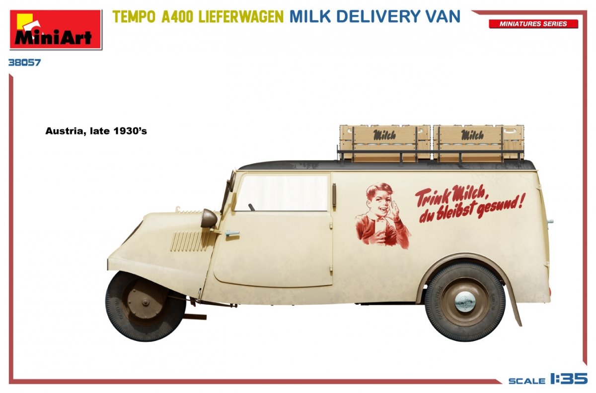 MiniArt 38057 TEMPO A400 LIEFERWAGEN. MILK DELIVERY VAN 1/35 – image 3