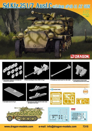Dragon 7315 Sd.Kfz.251/7 Ausf.C w/2.8cm sPzB 41 AT gun 1/72 – image 3