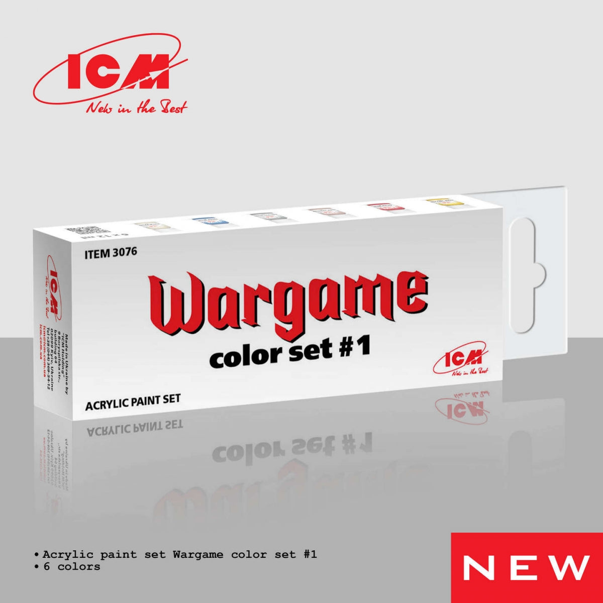 ICM 3076 Acrylic paints set for Wargame #1 12 ml x 6