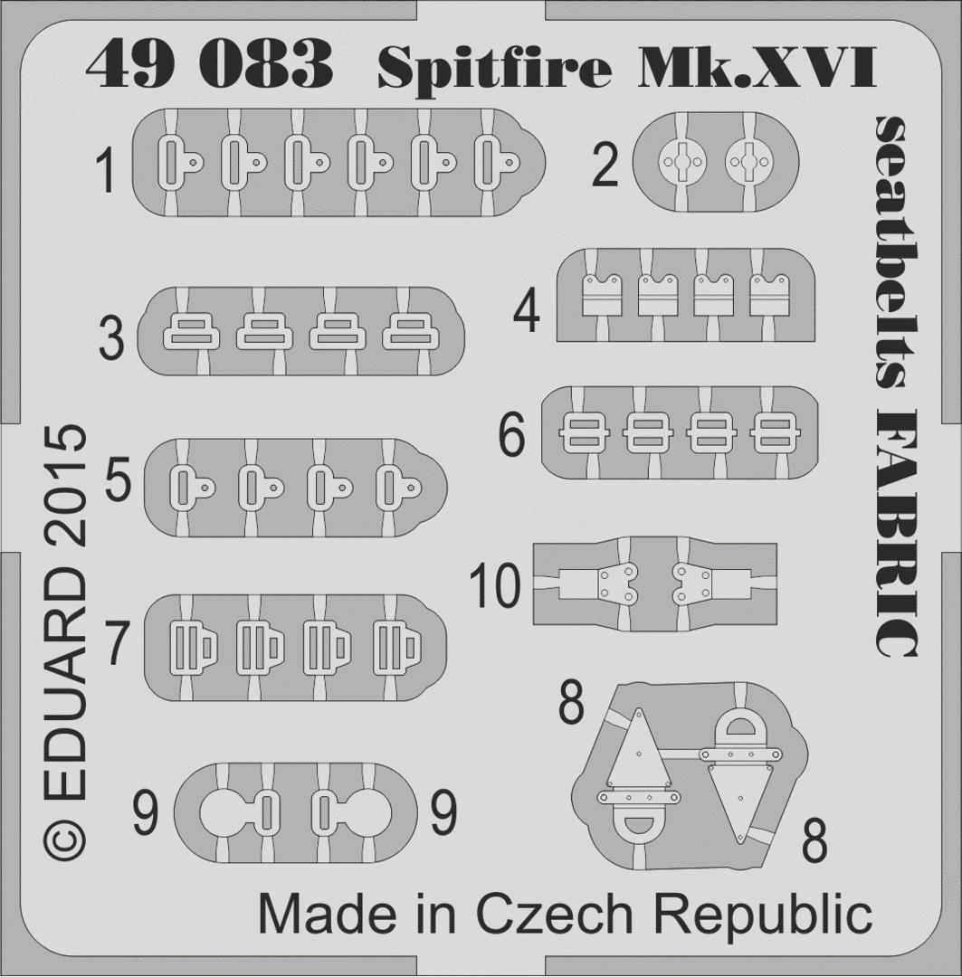 Eduard 49083 Spitfire Mk. XVI seatbelts FABRIC 1/48 EDUARD – immagine 2