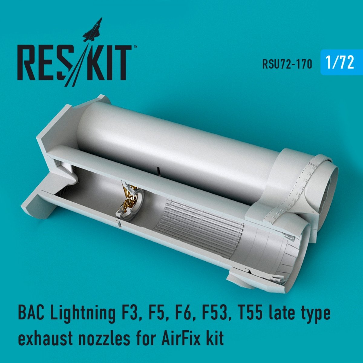 RESKIT RSU72-0170 BAC LIGHTNING (F3, F5, F6, F53, T55) EXHAUST NOZZLES LATE TYPE FOR AIRFIX KIT 1/72