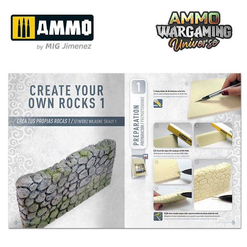 Ammo of Mig 6930 AMMO WARGAMING UNIVERSE Book 11 – Create your own Rocks (English, Castellano, Polski) – zdjęcie 6