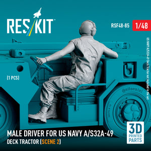 RESKIT RSF48-0085 Male driver for US NAVY A/S32A-49 Deck Tractor (scene 2) (1 pcs) (3D Printed) 1/48 – image 2