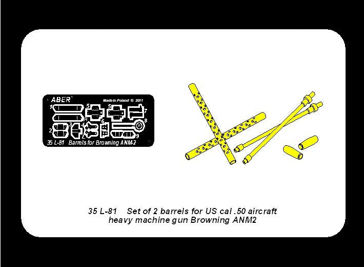 Aber 35L-081 Set of 2 standard barrels for US aircraft machine guns cal .50 Browning ANM2 (1/35) – Bild 5