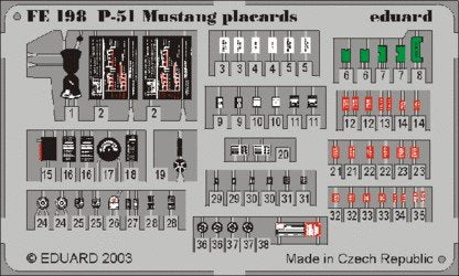 Eduard FE198 P-51 placards 1/48