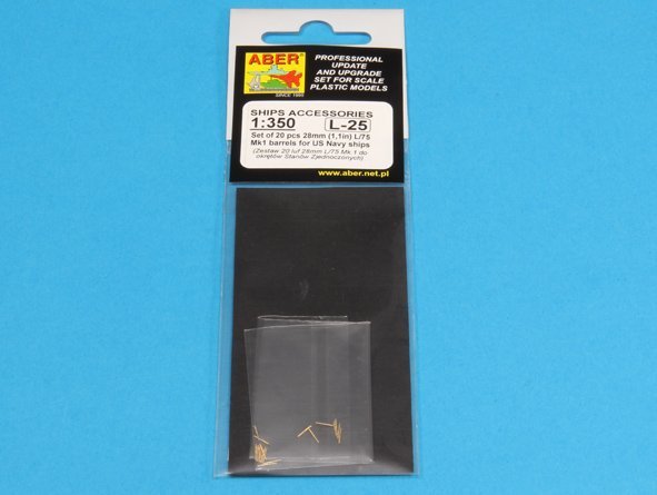 Aber 350L-25 Set of 20 pcs 28 mm (1.1in) L/75Mk.1 barrels for US Navy ships (1/350) – Bild 5