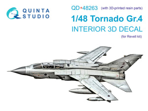 Quinta Studio QD+48263 Tornado GR.4 3D-Printed &amp;amp; colored Interior on decal paper (Revell) (with 3D-printed resin parts) 1/48