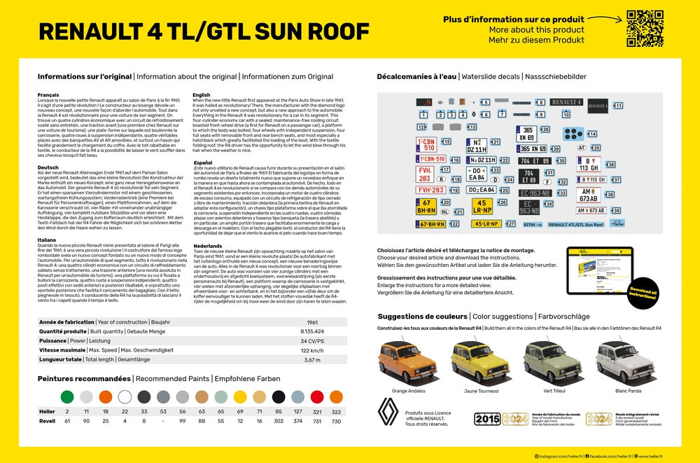 Heller 58704 Renault 4 TL/GTL Sun Roof - Starter Kit 1/24 – image 4