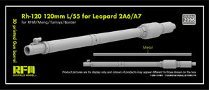 Rye Field Model 2095 Rh-120 120mm L/55 for Leopard 2A6/A7 (RFM MENG Tamiya Border) 1/35