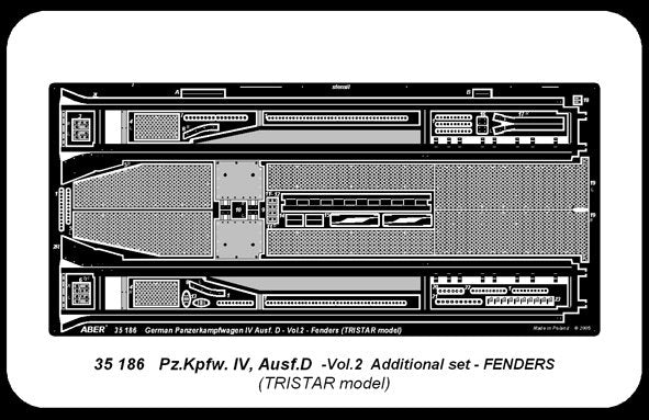 Aber 35186 German medium tank Pz.Kpfw. IV, Ausf. D - vol. 2 - additional set - fenders 1/35 – obrázek 4