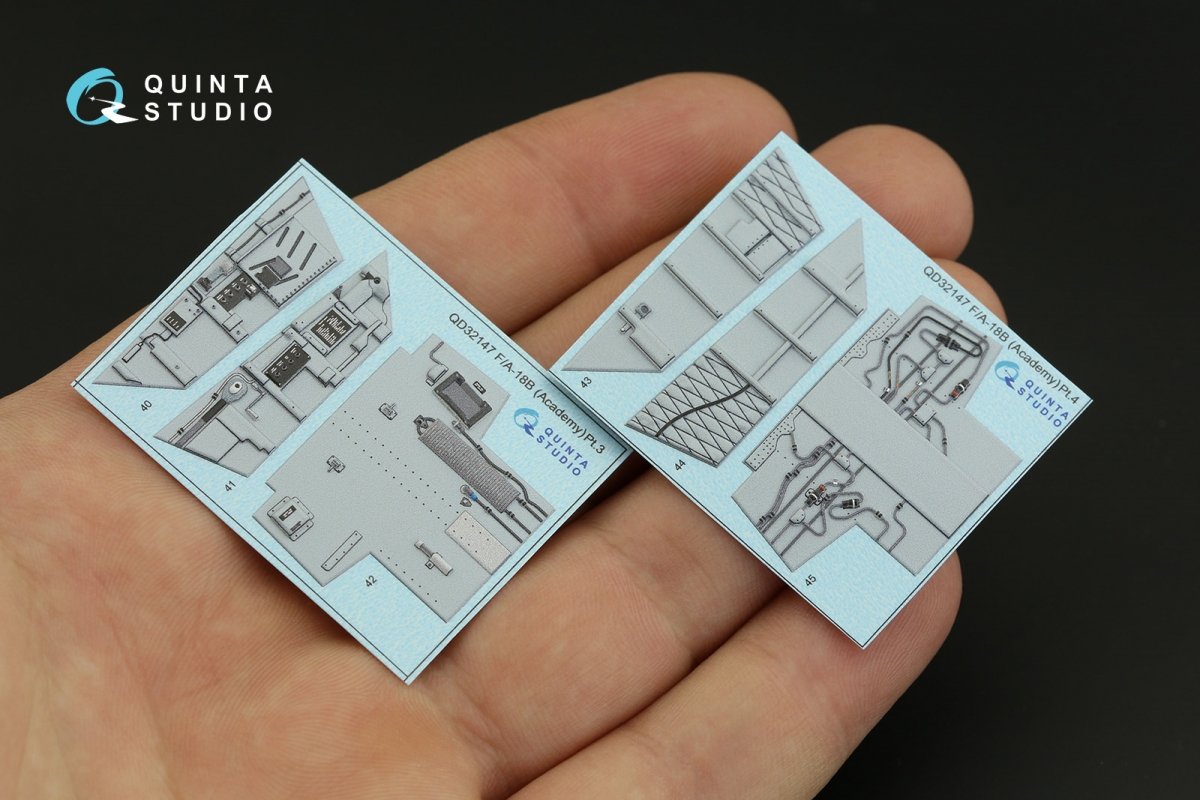 Quinta Studio QD32147 F/A-18B 3D-Printed &amp;amp; colored Interior on decal paper (Academy) 1/32 – image 5