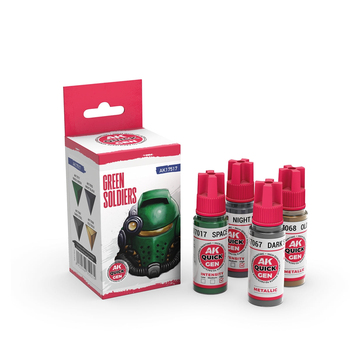 AK Interactive AK17517 GREEN SOLDIERS – QUICK GEN SET 4x18ml