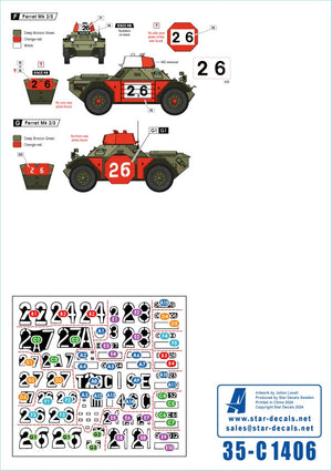 Star Decals 35-C1406 BATUS # 1. British Army Training Unit Suffield in Canada. Ferret Mk 1/2 and Mk 2/3. Range Safety Control Group 1/35 – image 3